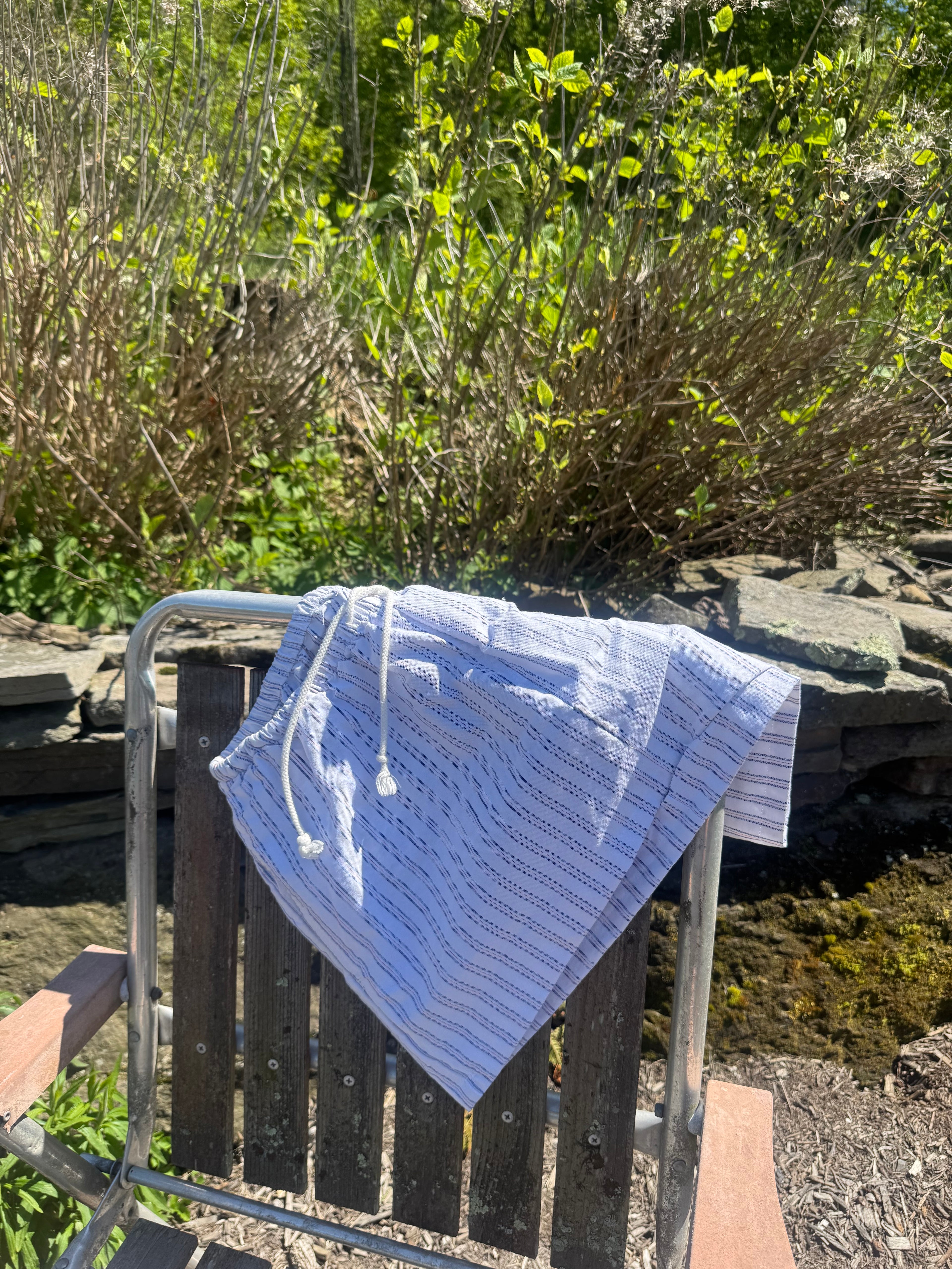 reworked striped mini skirt